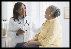 Doctor talking to patient